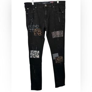 Damati Jeans Black Patchwork Jeans 34x32
